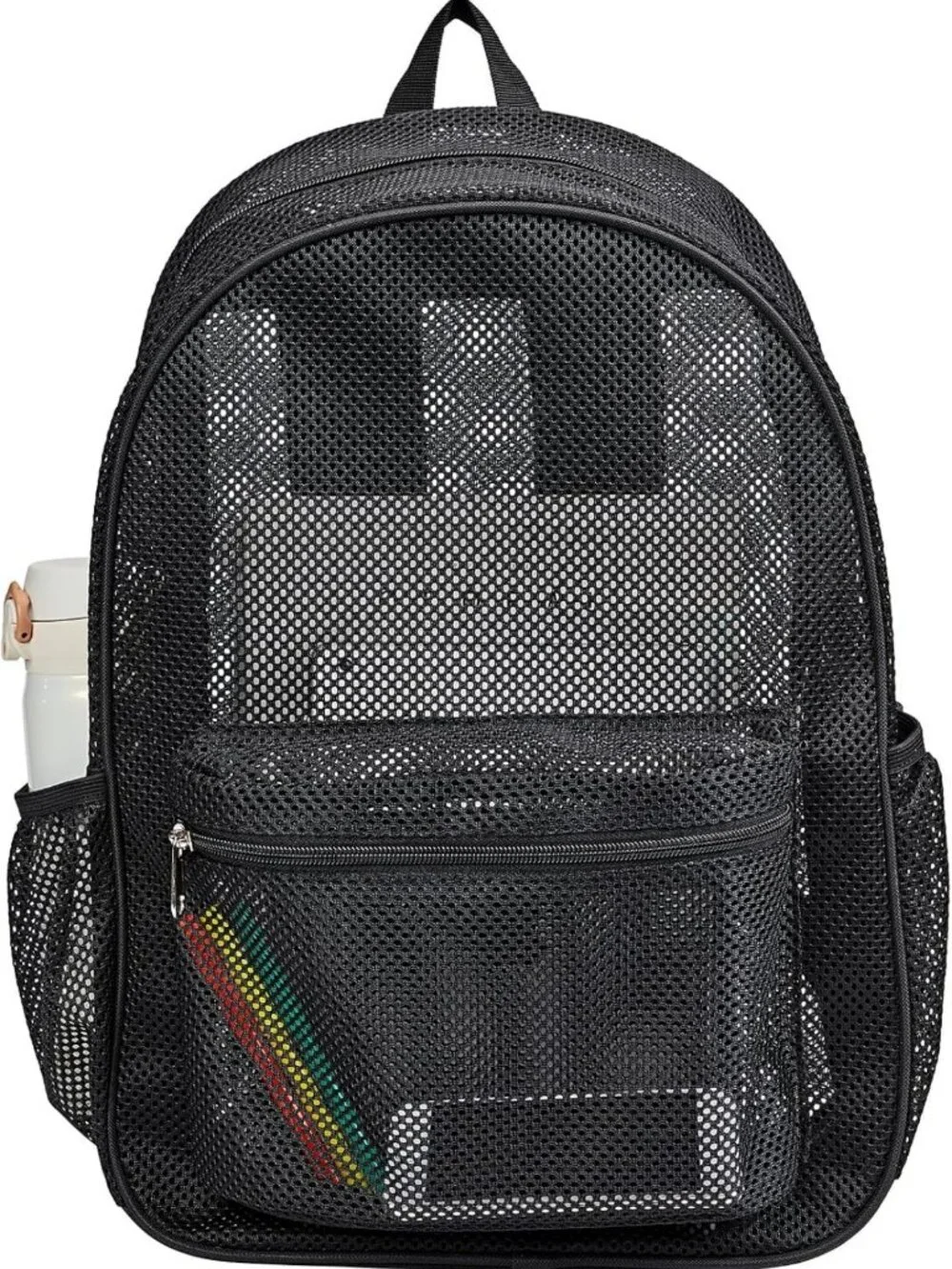 Heavy Duty See-Through Mesh Backpack with Padded Straps for College & Sports